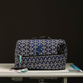 Blue Handcrafted Cotton Sewing Machine Cover 
