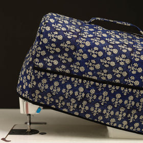 Blue Handcrafted Cotton Sewing Machine Cover 
