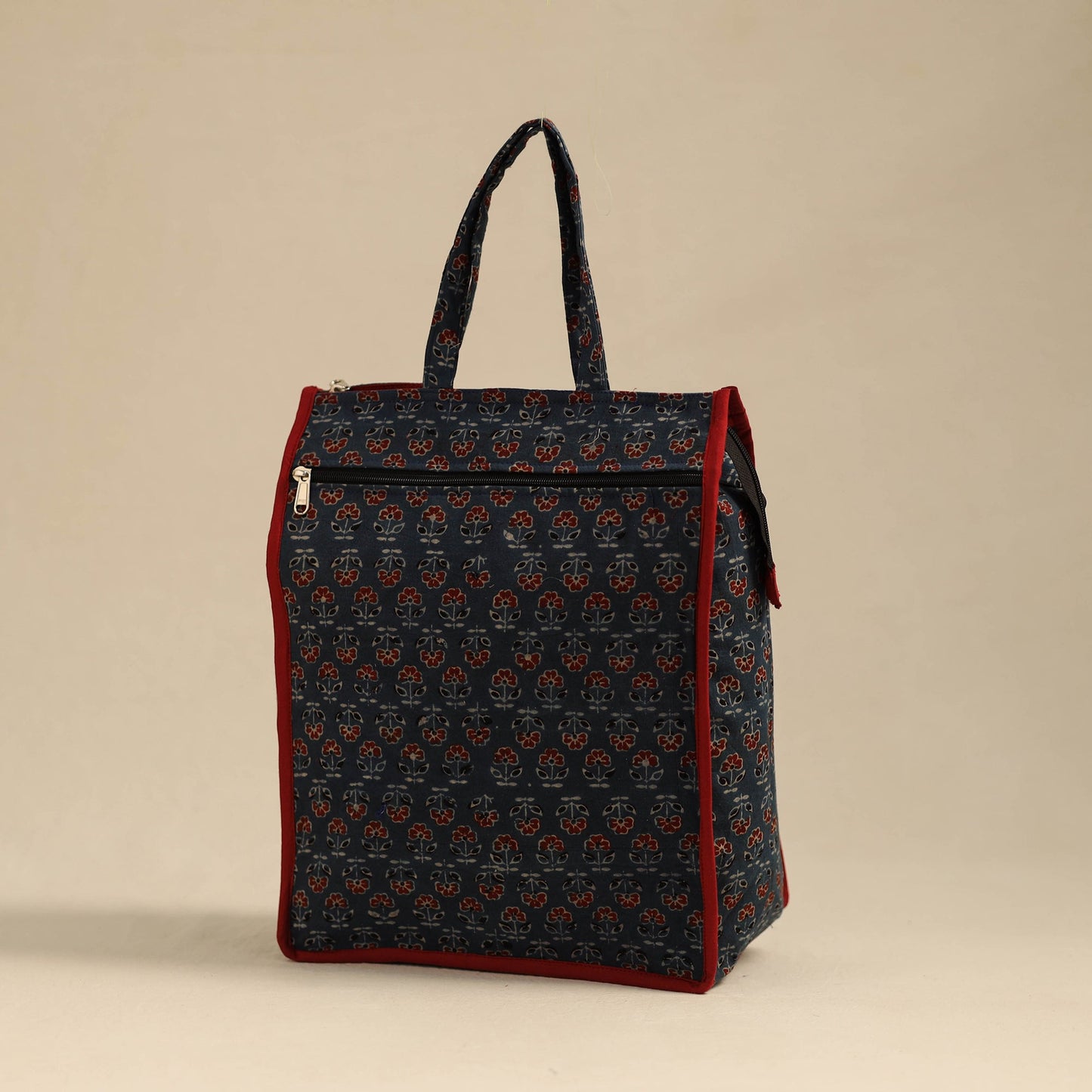 Blue Handcrafted Cotton Shopping Hand Bag