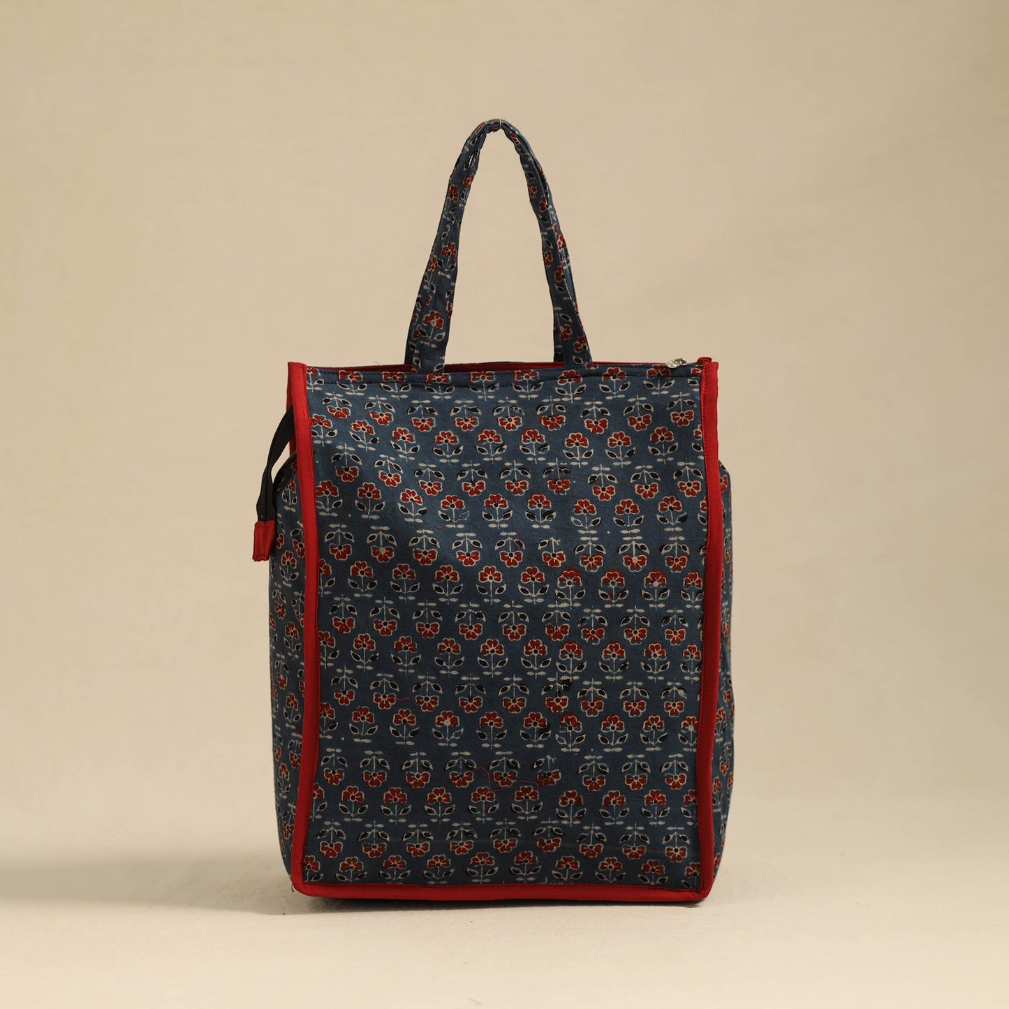 Blue Handcrafted Cotton Shopping Hand Bag
