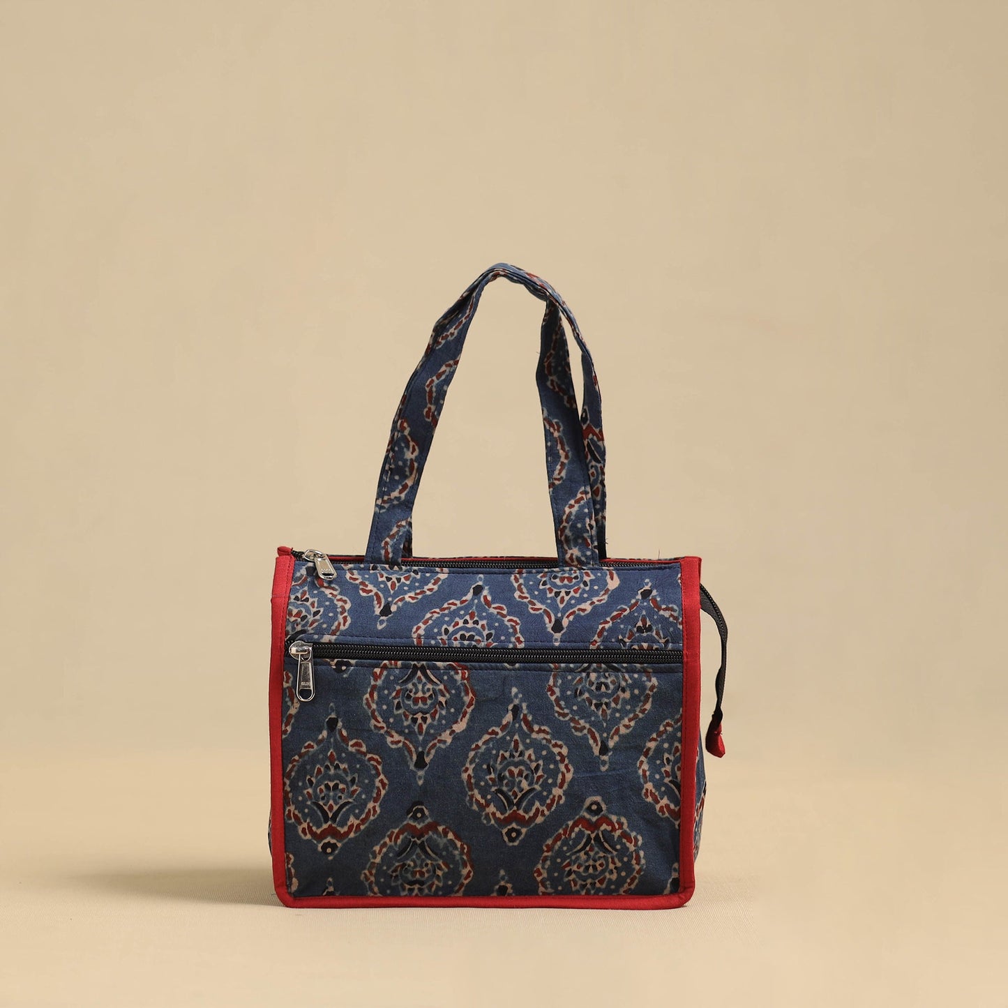 Blue Handcrafted Cotton Small Hand Bag
