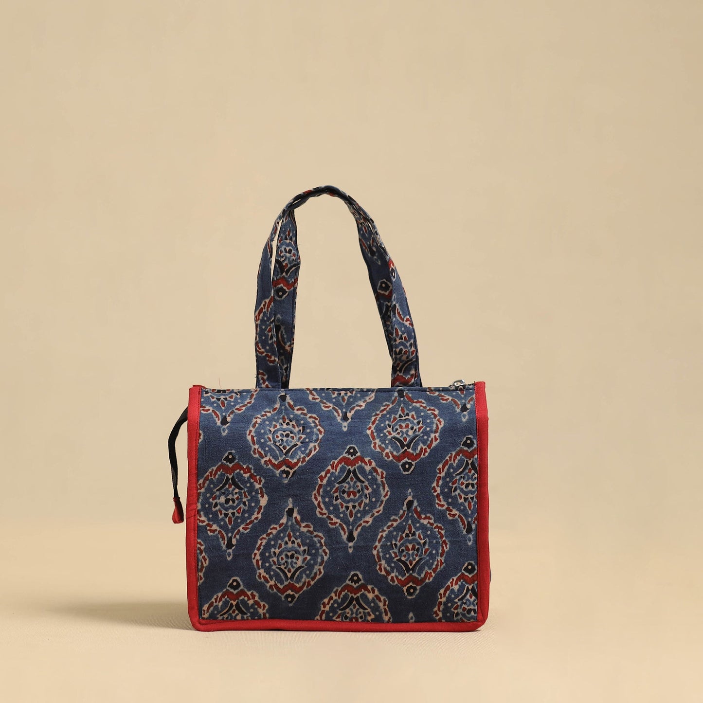 Blue Handcrafted Cotton Small Hand Bag