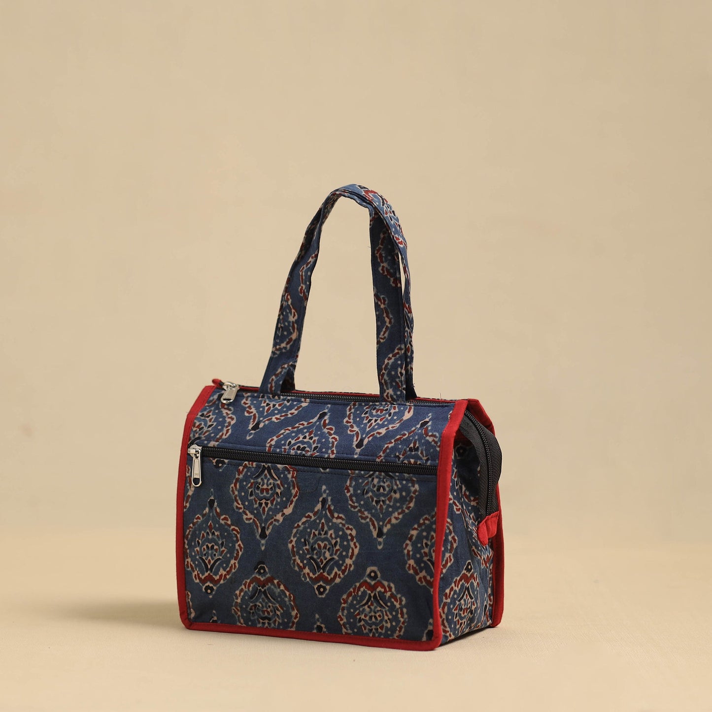 Blue Handcrafted Cotton Small Hand Bag