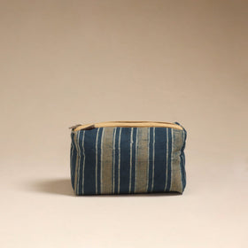 Blue - handcrafted fabric toiletry pouch 02