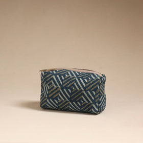 Blue - handcrafted fabric toiletry pouch 04