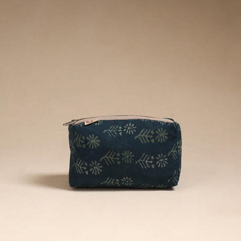Blue - handcrafted fabric toiletry pouch 12