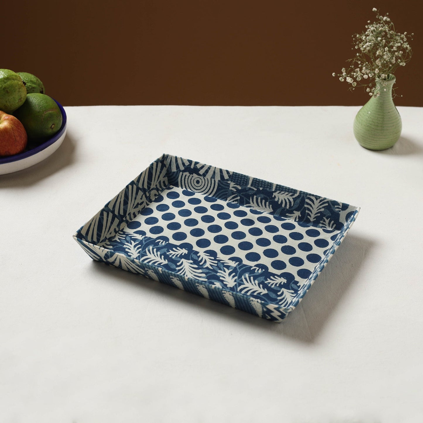 Blue - handcrafted fabric valet tray (12 x 10 in) 37
