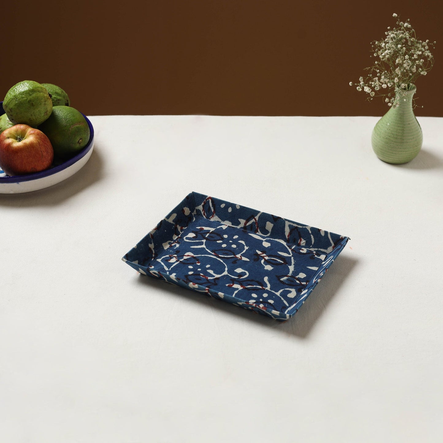 Blue - handcrafted fabric valet tray (9 x 7 in) 11