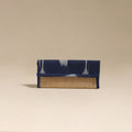 Blue - handcrafted ikat fabric jute clutch / wallet