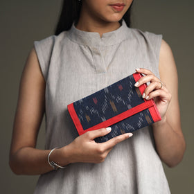 Blue - Handcrafted Ikat Weave Leather Wallet