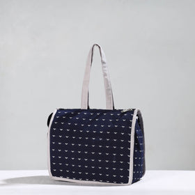 Blue Handcrafted Jacquard Cotton Hand Bag 12