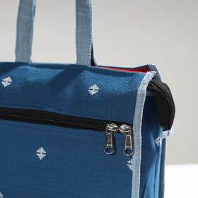 Blue Handcrafted Jacquard Cotton Hand Bag