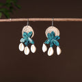 Buy Handcrafted Jute Phool Kali Shell Earrings