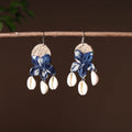 Blue - handcrafted jute phool kali shell earrings 41