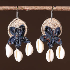 Buy Handcrafted Jute Phool Kali Shell Earrings