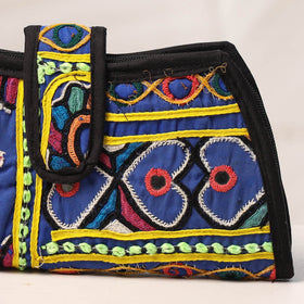 Blue Handcrafted Kutch Embroidery Cotton Clutch / Wallet
