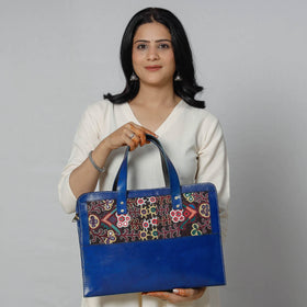  Handcrafted Kutch Embroidery Leather Laptop Bag 