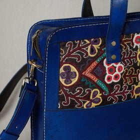  Handcrafted Kutch Embroidery Leather Laptop Bag 
