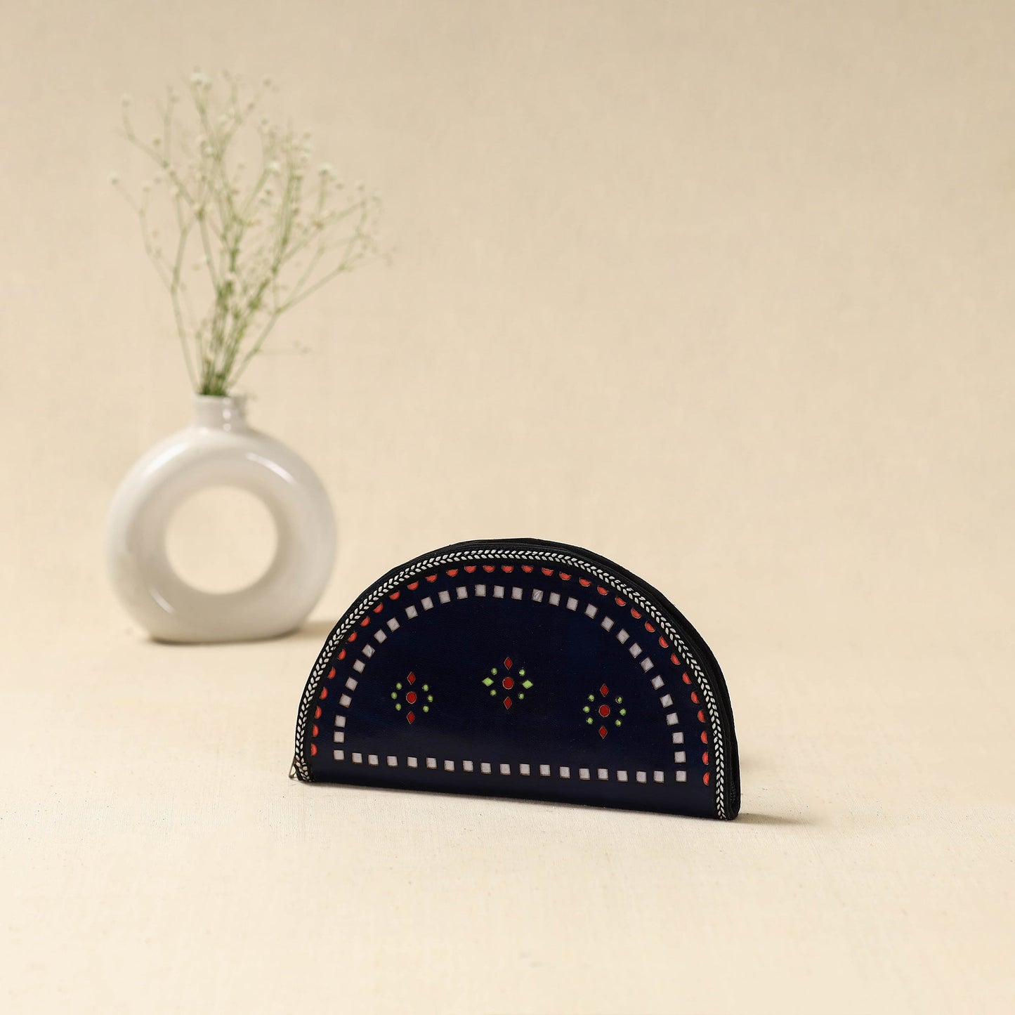 Handcrafted kutch leather clutch / wallet 46