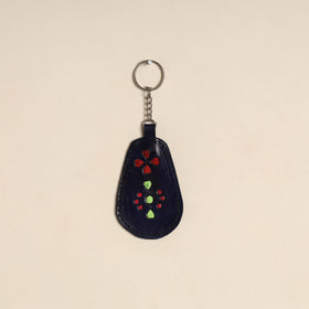 Blue - handcrafted kutch leather keychain 05