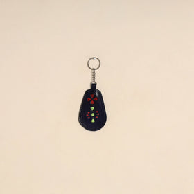 Blue - handcrafted kutch leather keychain 05