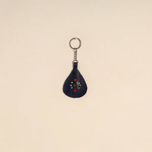 Blue - handcrafted kutch leather keychain 12