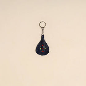 Blue - handcrafted kutch leather keychain 12