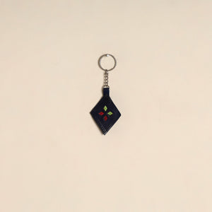 Blue - handcrafted kutch leather keychain 14