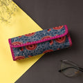 Blue Handcrafted Kutch Leather Block Printed Spectacle Case