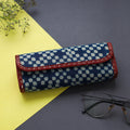 Blue Handcrafted Leather Indigo Block Printed Spectacle Case