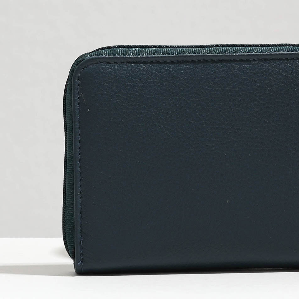 Blue Handcrafted Leather Wallet