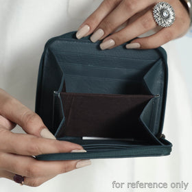 Blue Handcrafted Leather Wallet