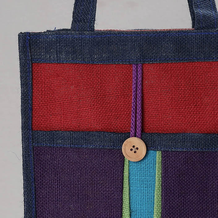 Blue Handcrafted Multipurpose Jute Hand Bag