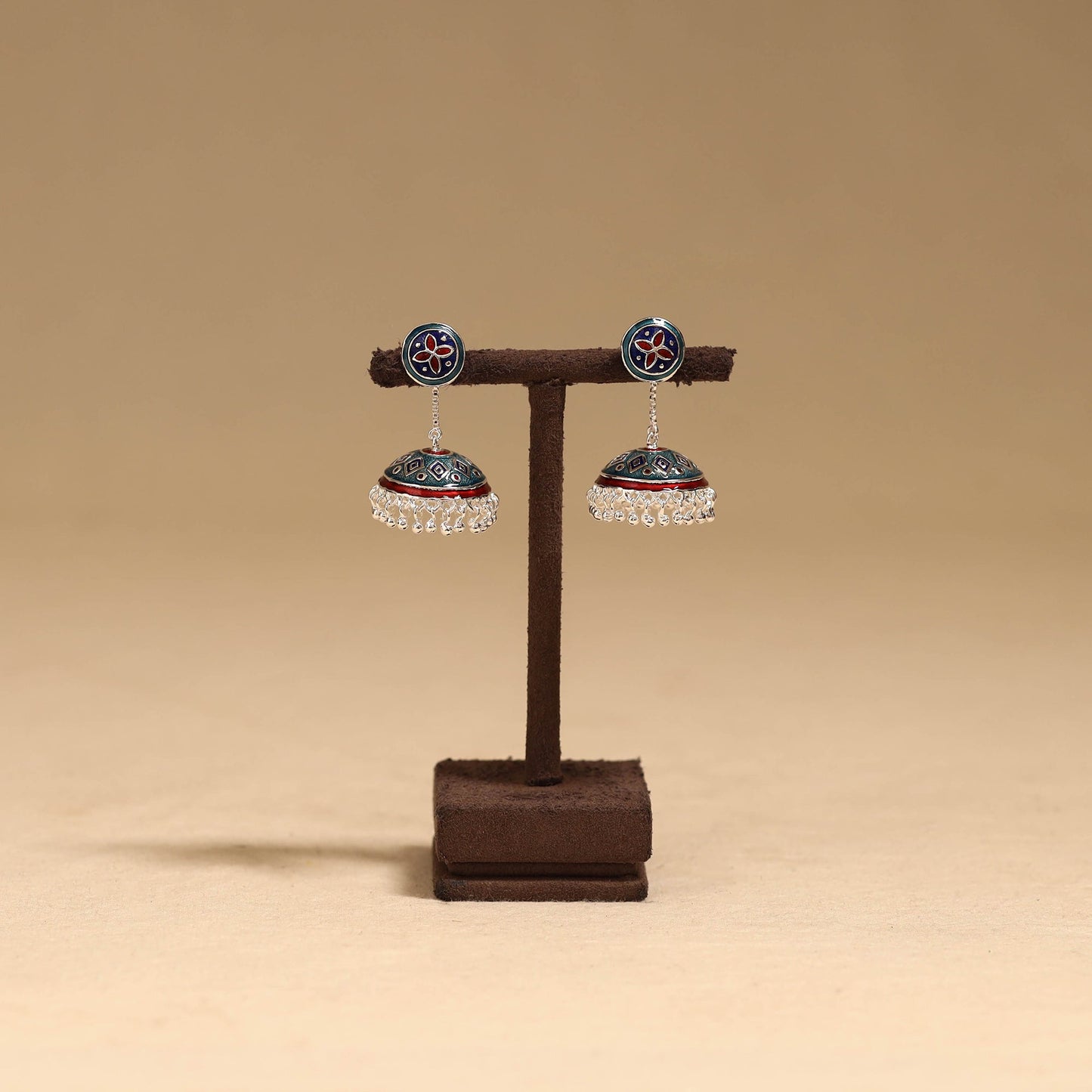 Handcrafted paka meenakari jhumki earrings 189