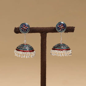 Handcrafted paka meenakari jhumki earrings 189
