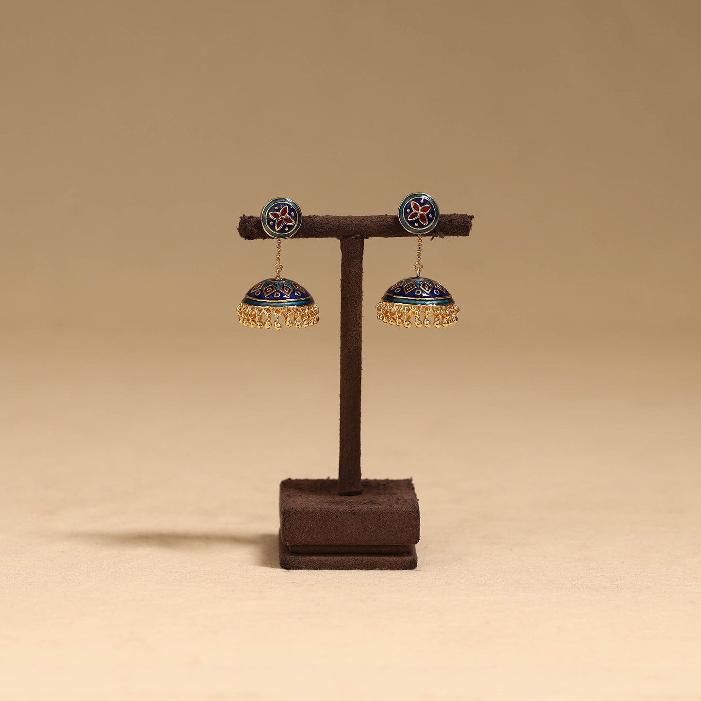 Handcrafted paka meenakari jhumki earrings 198
