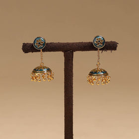 Handcrafted paka meenakari jhumki earrings 58