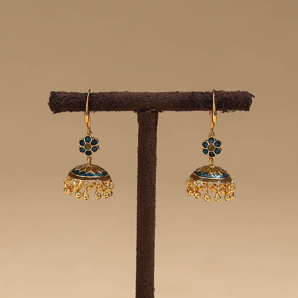 Handcrafted paka meenakari jhumki earrings 63