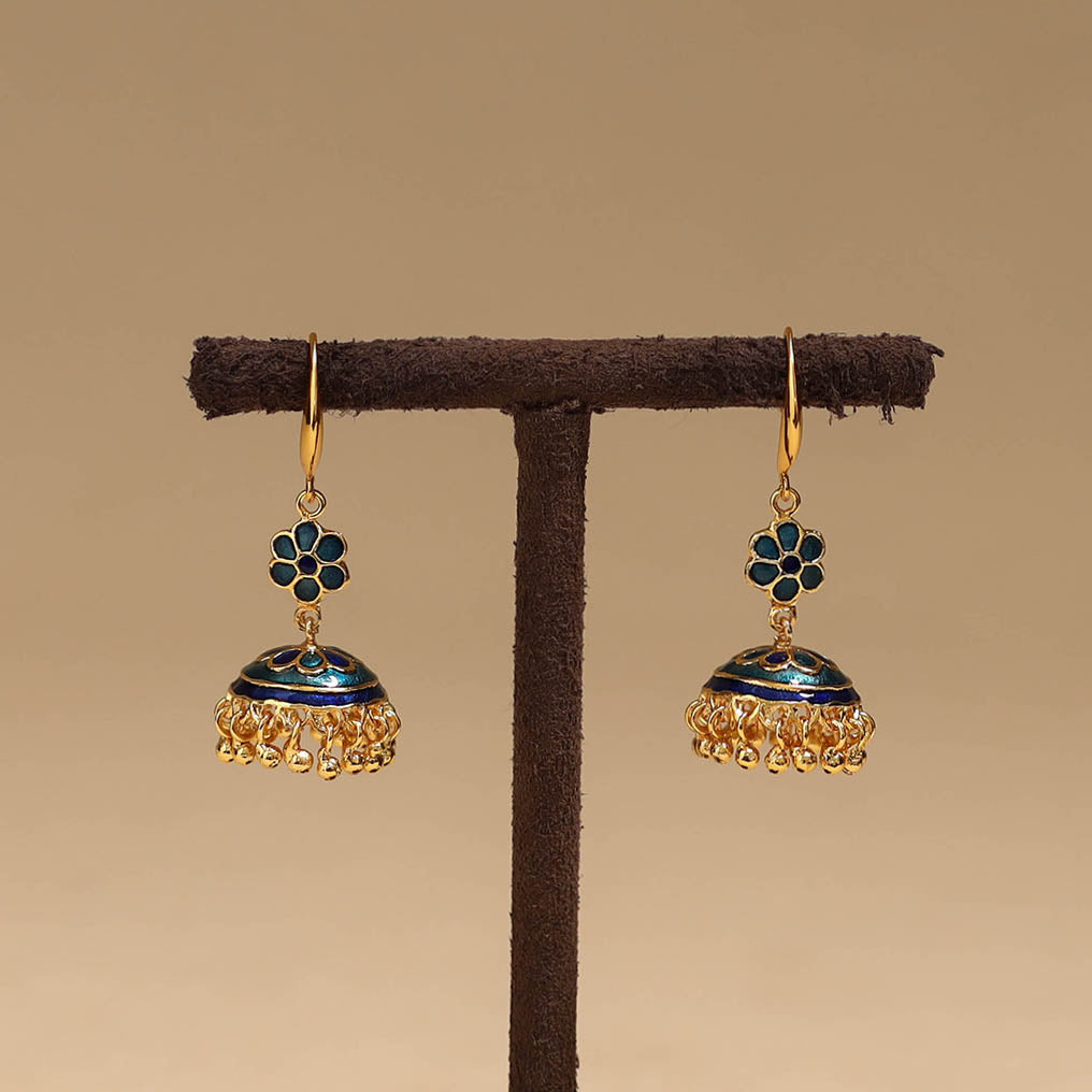 Handcrafted paka meenakari jhumki earrings 64