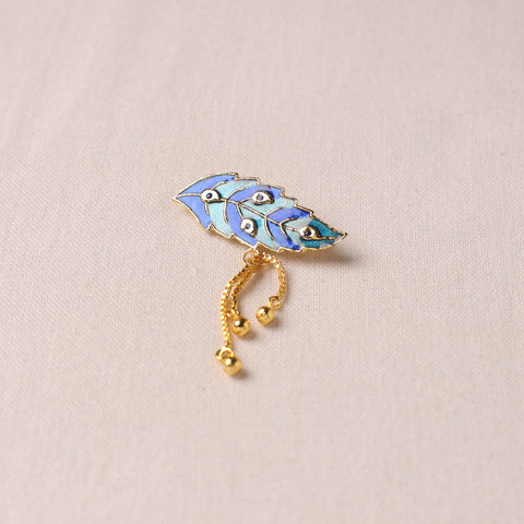  Handcrafted Paka Meenakari Saree Pin 