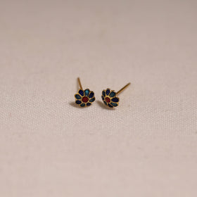 Handcrafted paka meenakari stud earrings 04