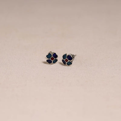 /handcrafted paka meenakari stud earrings 18 - handcrafted