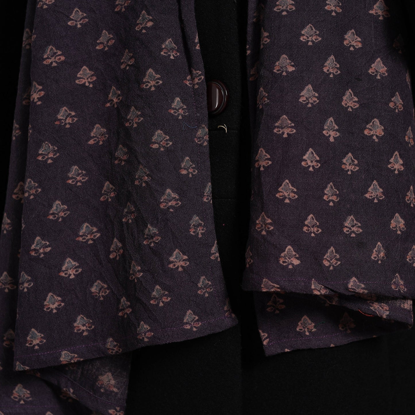 Blue - handcrafted patchwork woollen stole 08