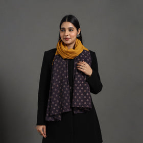 Blue - handcrafted patchwork woollen stole 08