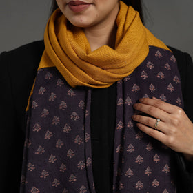 Blue - handcrafted patchwork woollen stole 08