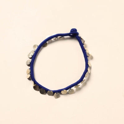 Blue - handcrafted patwa thread & sequin work anklet 34