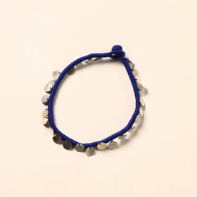 Blue - handcrafted patwa thread & sequin work anklet 34