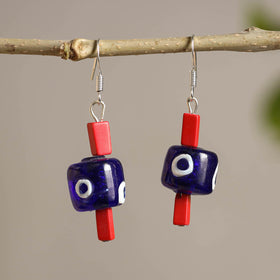  Handcrafted Blue Pottery Ceramic Earrings 08 Online at iTokri.com