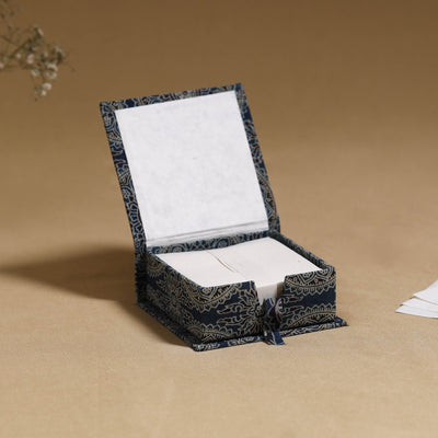 Blue - handcrafted printed card holder with slips 04