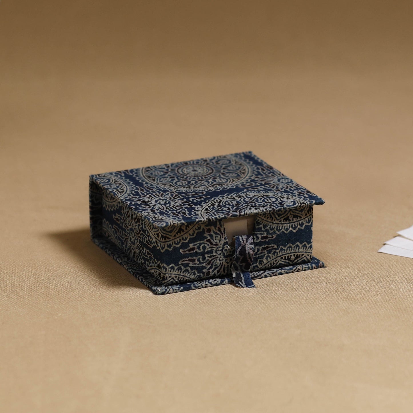 Blue - handcrafted printed card holder with slips 04